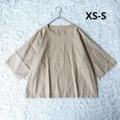 Tシャツ ベージュ クルーネック ユニセックス ゆったり XS-S シンプル