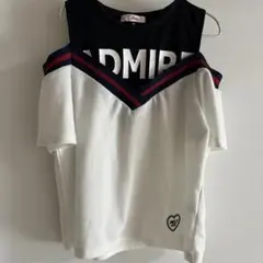 PKLT オフショルダー Tシャツ 黒/白