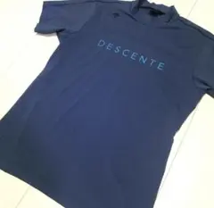 DESCENTE ゴルフ モックティーシャツ ネイビー M