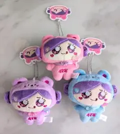 しなクマ マスコット ぬいぐるみ しなこ しなこちゃん 3個セット　ピンク