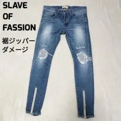 美品 SLAVE OF FASHION ダメージ スキニーデニム M YUSHI
