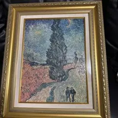 星月夜の道 印象派 絵画 金色フレーム
