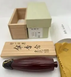 茶道具　中村湖彩作　漆塗　傘　香合　共箱　V　5879 茶道具 中村湖彩作 柳橋蒔絵 中棗 共箱 V 7693