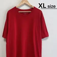 USA古着　Tシャツ　XL　レッド　赤　無地　コットン　半袖　CHEROKEE