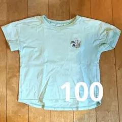 GU カンタンTシャツ　100㎝　猫　ミントグリーン