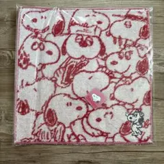 スヌーピー タオル 赤/白 約25cm