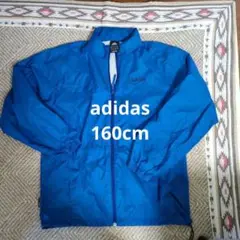 adidas/アディダス★青 ジップジャケット　ウィンドブレーカー　160cm