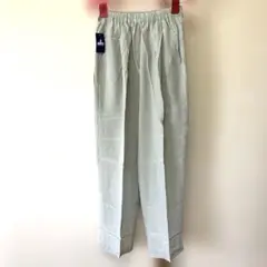 新品　jasmi シルク ライトグリーン カジュアルパンツS〜2Lサイズ