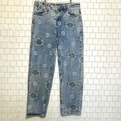 シーン 花柄刺繍 デニムパンツ サイズ33 シンプル デニム　人気デザイン
