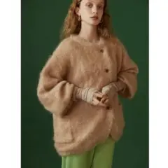 searoomlynn Blendカラーモヘヤニットジャケット モカ