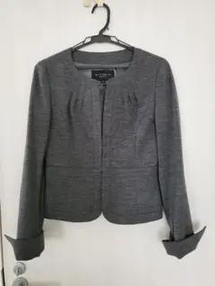マテリア ノーカラージャケット美品 グレー サイズ38