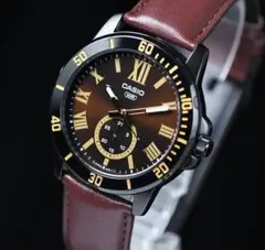 新品カシオ逆輸入メンズ腕時計ワインレッドグラデーション日本未発売30m防水