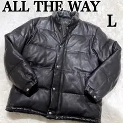 オールザウェイ レザー ダウンジャケット ALL THE WAY L ブラック