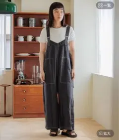 ニコアンド★今季新作★リネンツイルサロペット