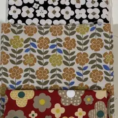綿オックス　北欧花柄3種　110×50cm 計1.5m