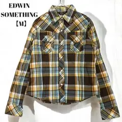 人気✨美品✨EDWIN SOMETHING 【M】チェック柄　シャツ　ポケット