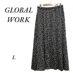 【0199】GLOBAL WORK 花柄フレアスカート Lサイズ 薄手
