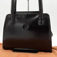 【稀少・美品】LOEWE ロエベ がま口 アナグラム スクエア トートバッグ 茶
