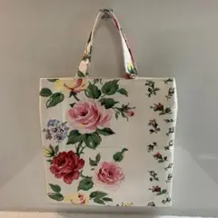 ハンドメイド　フラットバッグ　ローラアシュレイキャンバス生地使用