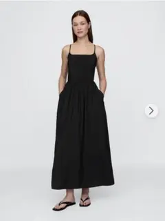 GAP ブラック キャミワンピース ロング丈