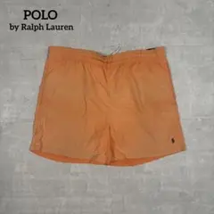 90s POLO Ralph Lauren ナイロンショーツ オレンジ L 刺繍