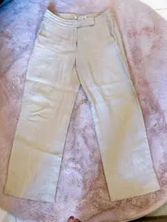 MaxMara リネンパンツ ベージュ 42 麻100%素材パンツ