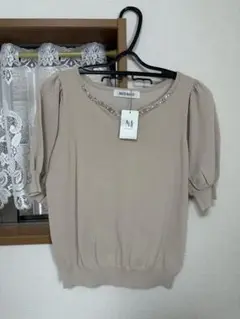 【新品】ミッシュマッシュ ニット ブラウス ベージュ Mサイズ