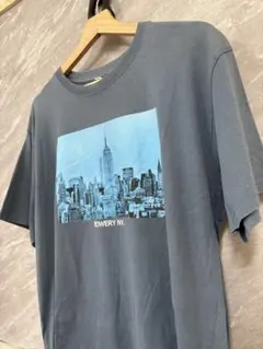 BOWERY NY エンパイアステートビルTシャツ　ブルーグレー 3L
