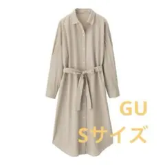 【美品】GU ジーユー シャツワンピース 長袖 ストライプ Sサイズ
