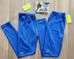 【新品】キッズ スポーツ レギンス スパッツ ブルー 160㎝ 2枚