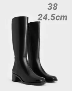 CHARLES & KEITH ブラック ロングブーツ　24.5cm