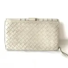 BOTTEGA VENETA イントレチャート レザー 財布 ライトグレージュ