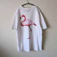 UNITED ARROWS　ピンクフラミンゴTシャツ　Ｍサイズ　ホワイト