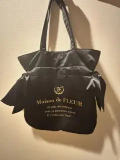 Maison de FLEUR ブラックトートバッグ