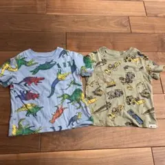 恐竜と重機プリントTシャツ2枚セット 18-24ヶ月
