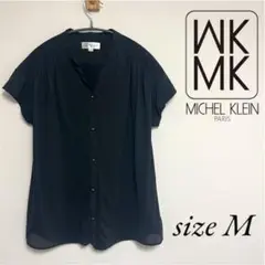 【MICHEL KLEIN】ミッシェルクラン(M)シャツ　ブラウス　ノーカラー