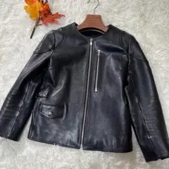 stunning lure ラムレザー ライダース ノーカラー ジャケット