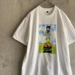 ユニークデザインTシャツ クリシュナ神 クロス L ホワイト