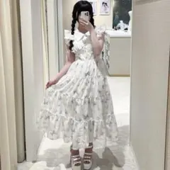 evelyn エブリン オリジナルリボン柄op ブルー