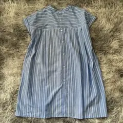 美品✨【a.v.v】青と白ストライプ 半袖チュニック 前後自由 (M) イトキン
