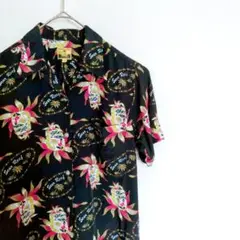 90s ヴィンテージ アロハ レーヨン 総柄 トロピカル US古着