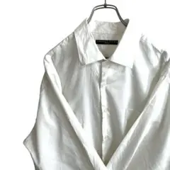 白シャツ　シンプル　GEOFFREY BEENE 長袖シャツ　ホワイト　白　XL