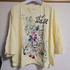 スカラーscolar七分袖Tシャツライトイエローワールドオブスカラー