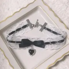 ハンドメイド　レース　リボン　チョーカー　量産型 地雷系 参戦服