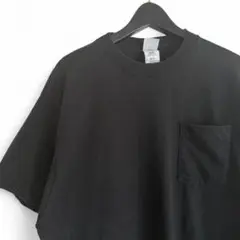 90s USA製 FRUIT OF THE LOOM 無地黒Tシャツ A74