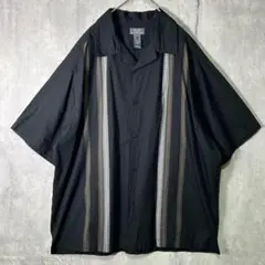 キューバシャツ オープンカラー 黒 XL コットン 白 茶