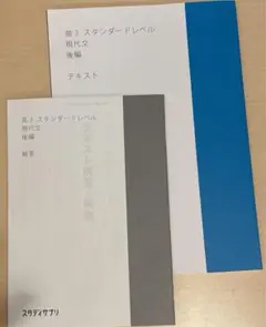 スタサプ　高三　スタンダードレベル　現代文　後期　テキスト　解答