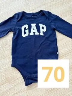 値下げ　明日郵送　GAP ネイビー ロンパース サイズ70 薄め　長袖