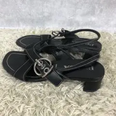 プラダ PRADA サンダル ブラック 黒 23.5cm