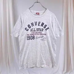 コンバース ロゴTシャツ L グレー カレッジ風 アメカジ 半袖 カジュアル